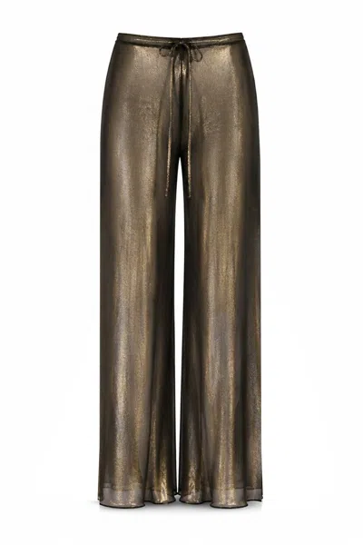 No'design Women's Gold Nightfall Sheer Trousers