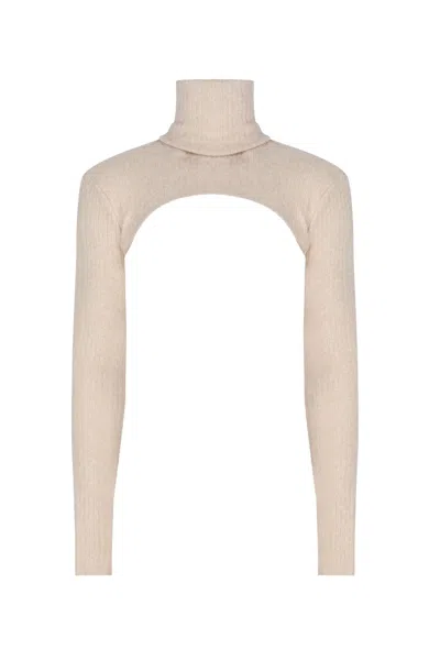 No'design Women's Neutrals Long Turtleneck Knit Bolero