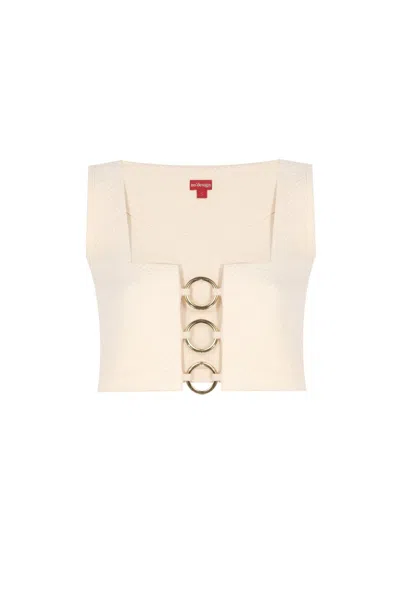 No'design Women's Neutrals Noble Buckled Crop Top