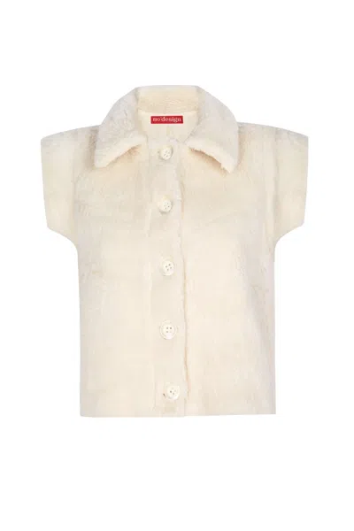 No'design Women's Neutrals Oversize Teddy Waistcoat In White