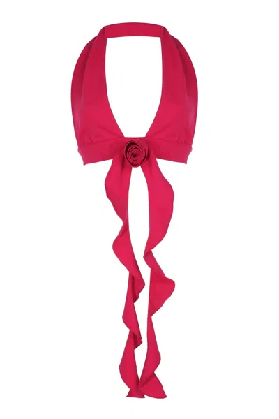 No'design Women's Pink Bustier With Rose Detail