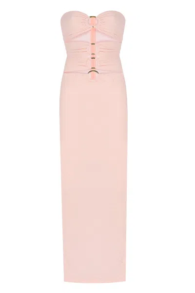 No'design Women's Pink Crown Strapless Fish Shape Dress