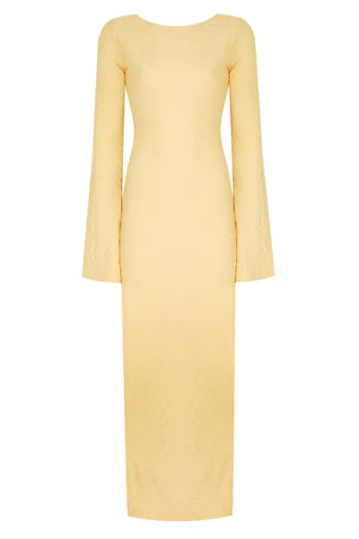 No'design Women's Serene Backless Maxi Yellow Dress