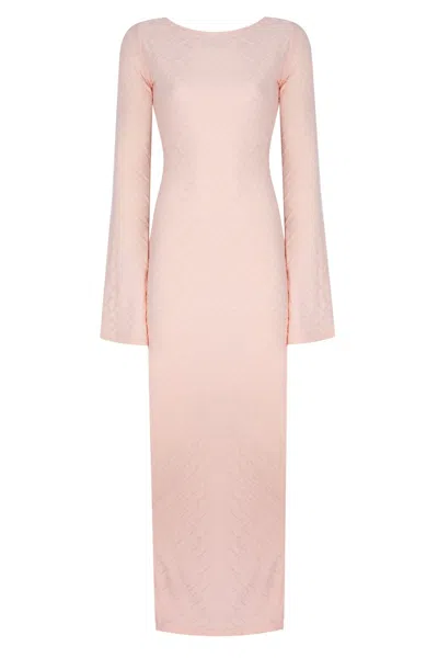 No'design Women's Serene Backless Pink Maxi Dress