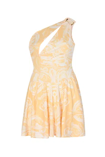 No'design Women's Yellow Fleur One-shoulder Mini Dress