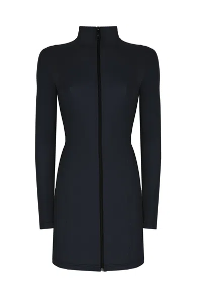 No'design Women's Zip-up Navy Blue Mini Dress