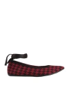 Nodo Woman Ballet Flats Burgundy Size 7 Textile Fibers In Red