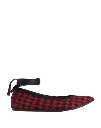 Nodo Woman Ballet Flats Burgundy Size 7 Textile Fibers In Red
