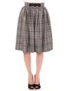 Noemi Alemán Elegant Gray Checkered Wool Shorts Skirt
