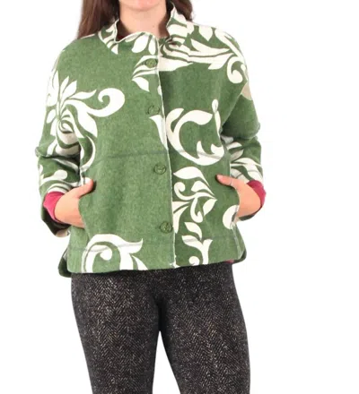 Noen Button Up Boxy Jacket In Green