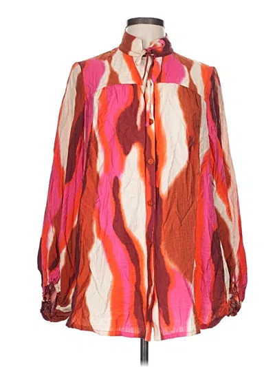 Pre-owned Noen Long Sleeve Blouse In Orange