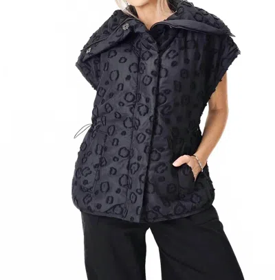 Noen Oversize Button Front Jacquard Vest In Black
