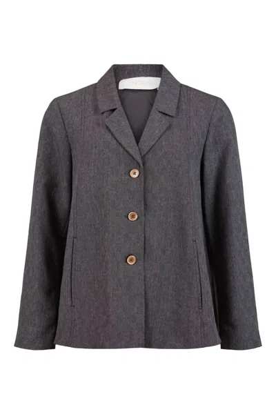 Noen Women's Back Pleat Blazer In Gray In Grey
