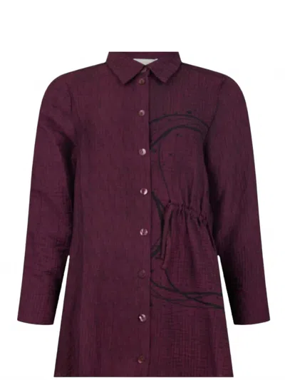 Noen Women's Button Down Shirt In Burgundy In Purple