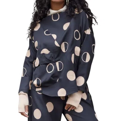 Noen Women's Moon Phase Blouse In Timeless Black In Blue