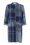Noen Women's Plaid Multi Dress In Palace Blue In Blue