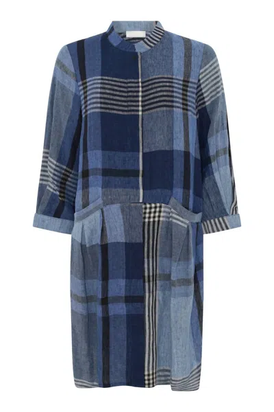 Noen Women's Plaid Multi Dress In Palace Blue