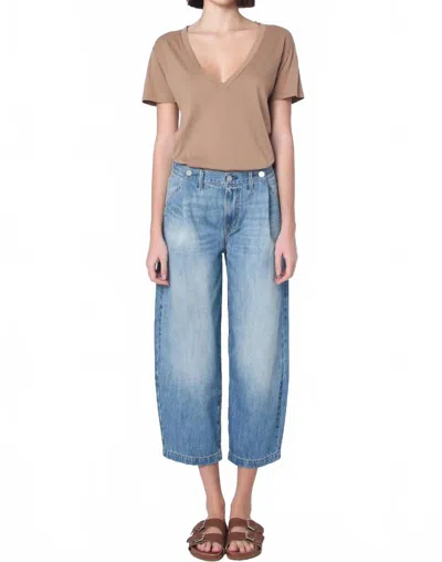 Noend Adeline Cropped Barrel In Fargo In Blue
