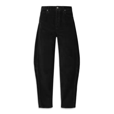 Noend Denim Ava Flutter Slung Fit Corduroy In Black