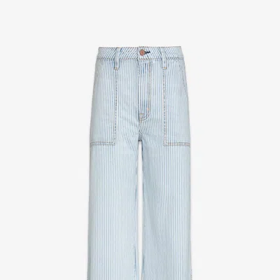 Noend Denim Avery Cropped Wide Trouser In Blue