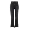 Noend Denim Black Farrah Mid Rise Kick Flare In Rhino In Black