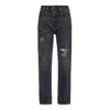 Noend Denim Black Slacker Low Rise Relaxed Straight In Billings In Black