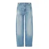 Noend Denim Blue Adeline Cropped Barrel In Fargo In Blue