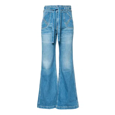 Noend Denim Blue Bella Seamed Pocket Flare In Odessa