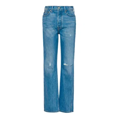 Noend Denim Blue Claude Ankle High Rise Straight Jeans In Mineral
