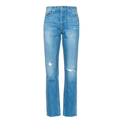 Noend Denim Blue Claude High Rise Straight Crop Jeans In Alabama