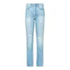 Noend Denim Blue Claude High Rise Straight Crop Jeans In Georgia In Blue