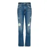 Noend Denim Blue Claude High Rise Straight Jeans In Santa Cruz In Blue