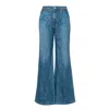Noend Denim Blue Colette Zip Wide Leg In Bend In Blue