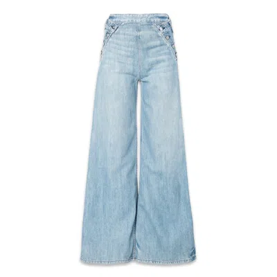 Noend Denim Blue Dina High Waisted Wide Leg Jeans In Dover