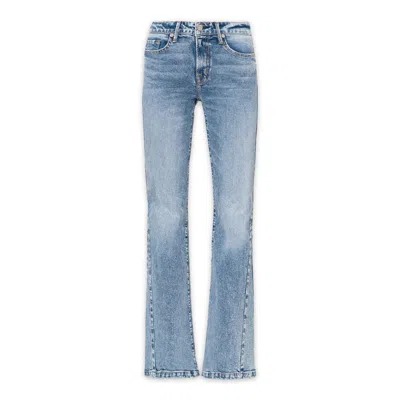 Noend Denim Blue Donna Mid Rise Flare In Everwood In Multi
