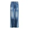 Noend Denim Blue Emma Upcycled Cropped Wide Jeans In Portland In Blue