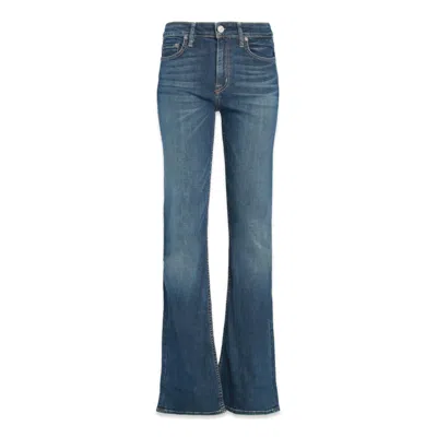 Noend Denim Blue Grace Mid Rise Flare In Greenwich