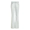 Noend Denim Blue Grace Mid Rise Unhemmed Flare In Sturbridge In Blue