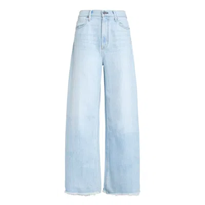 Noend Denim Blue Heather Mid Rise Wide Baggy In Malibu