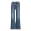 Noend Denim Blue Queen High Rise Crop Wide Leg In Tahoe In Blue