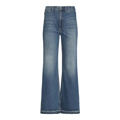 Noend Denim Blue Queen High Rise Crop Wide Leg In Tahoe