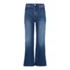 Noend Denim Blue Queen Wide Leg Crop Jeans In Kingman In Blue