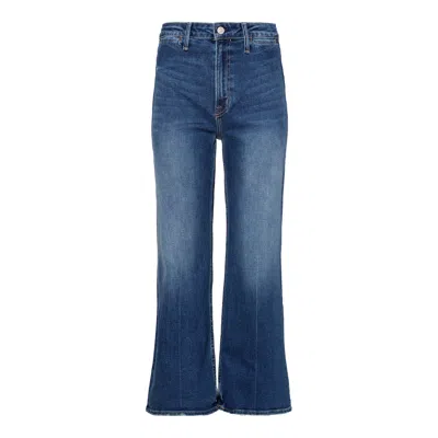 Noend Denim Blue Queen Wide Leg Crop Jeans In Kingman