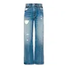 Noend Denim River 5 Pocket High Rise Wide Straight In Helena In Blue