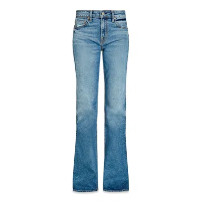 Noend Denim Blue Scarlett Mid Rise Flare In West Plains