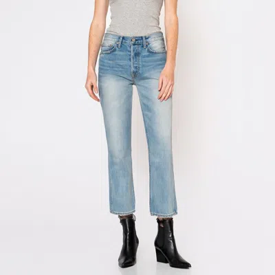 Noend Denim Claude High Rise Crop Straight Jean In Blue