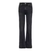 Noend Denim Farrah Kick Flare Jeans In Washed Black In Black