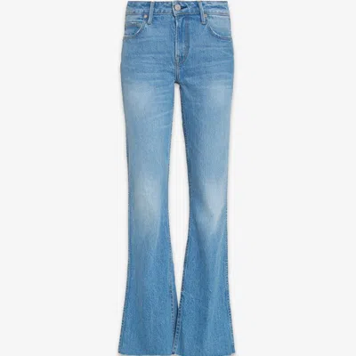 Noend Denim Grace Mid Rise Flare Jeans In Blue