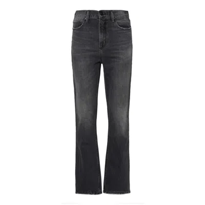 Noend Denim Grey Farrah Kick Flare Jeans In Troy