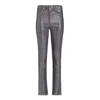 Noend Denim Pink / Purple / Rose Gold Carla Ankle Bootcut In Metallic Mauve In Pink/purple/rose Gold